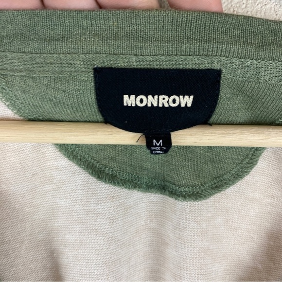 Monrow Striped Stretch Knit Sweater Size Medium - Picture 6 of 7